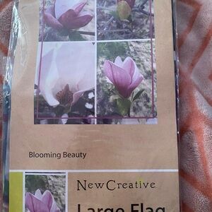 Pink and Purple Magnolia blooming beauty flag